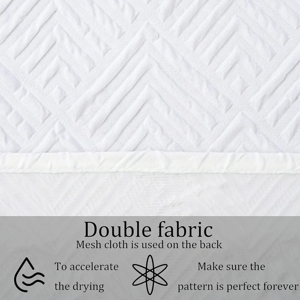 🆕 RINHARTEX White Textured Fabric Shower Curtain 72x72